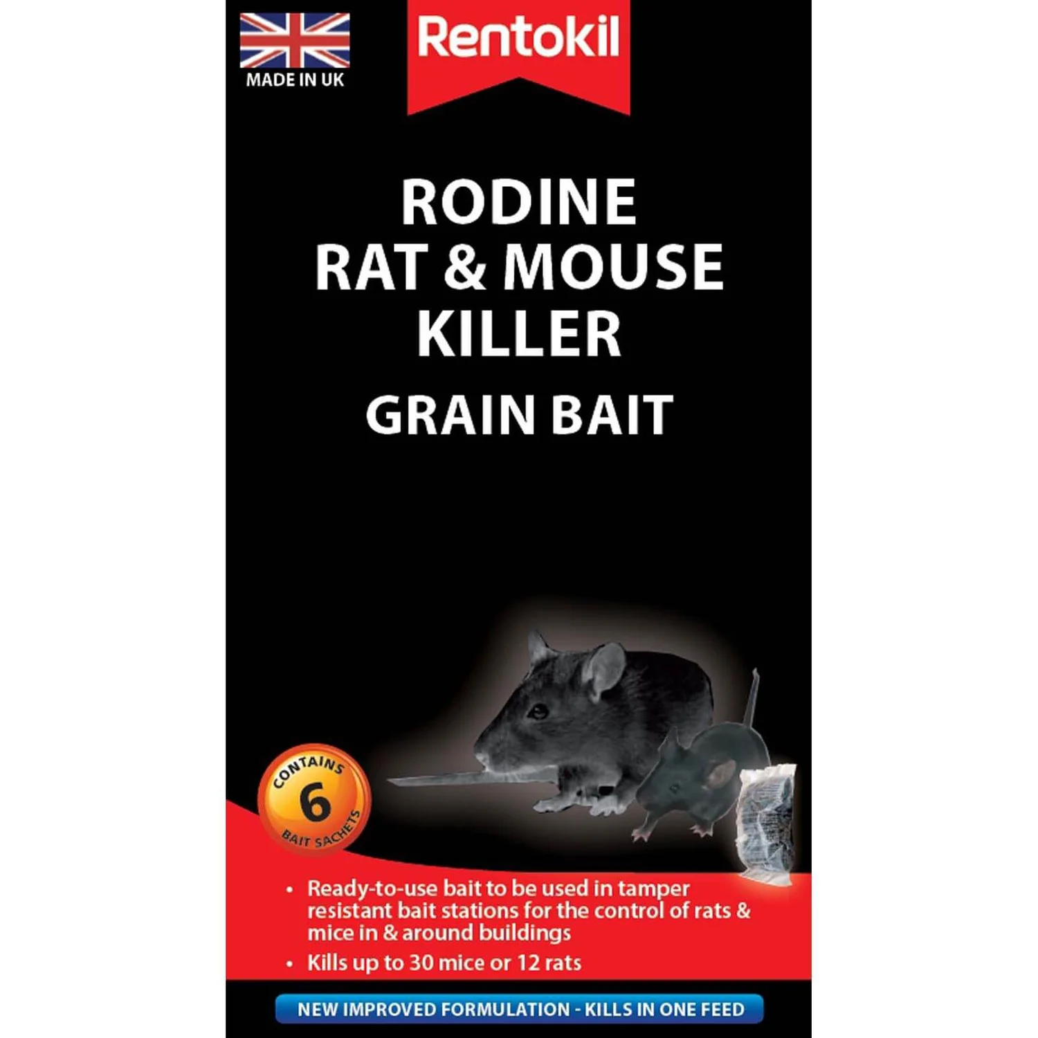 Rentokil Rat & Mouse Killer Sachets (Pack Of 6)