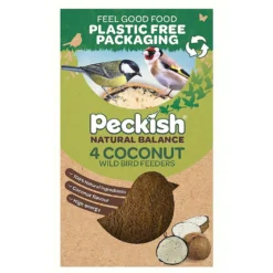 Peckish Natural Balance Coconut Shell For Wild Birds - 4 Pack