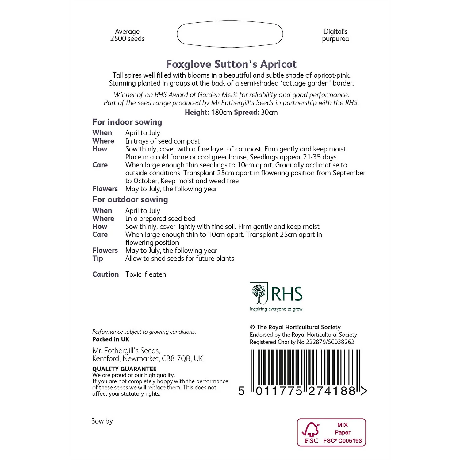 RHS Foxglove Suttons Apricot - Image 2