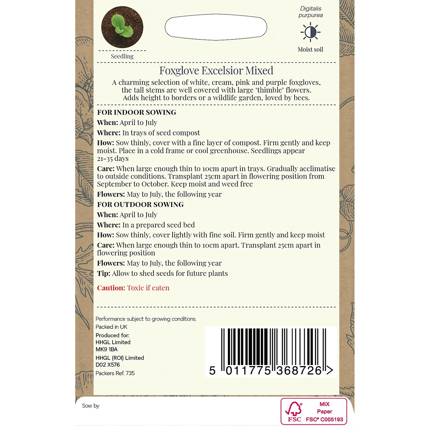 Country Living Foxglove Excelsior Mixed Seeds - Image 2