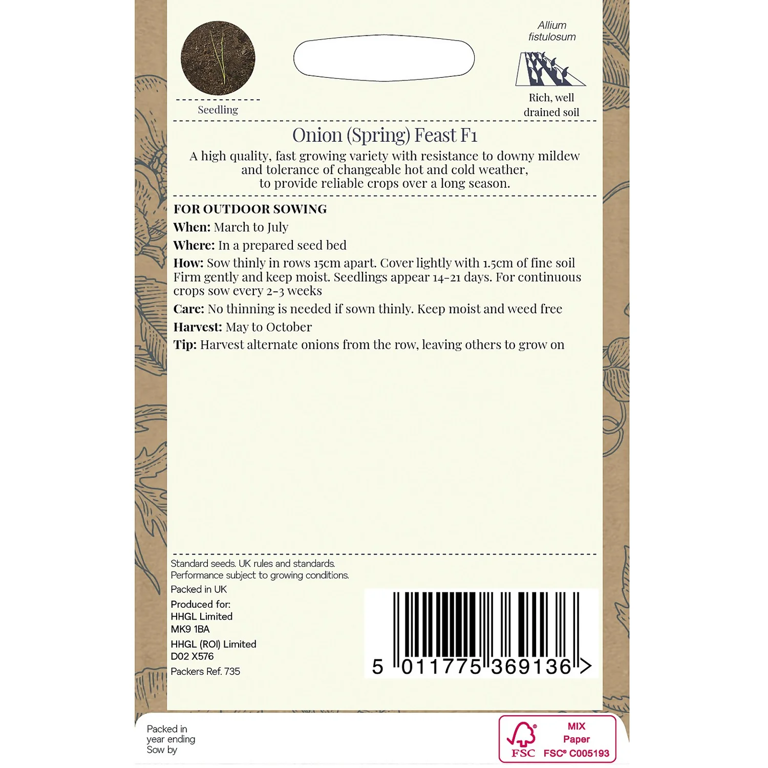 Country Living Onion Spring Feast F1 Seeds - Image 2