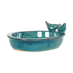 Chiswick Oval Ground Birdbath Teal 30cm