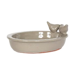 Chiswick Oval Ground Birdbath Taupe 30cm